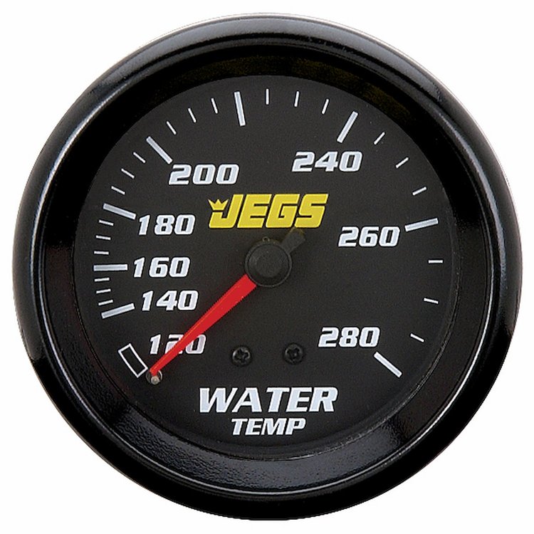 Water Temperature Gauge, 2 5/8 in. Mechanical [120-280 degrees F] Black Face
