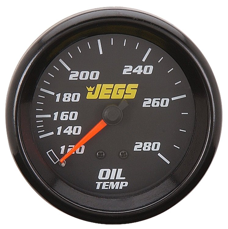 Oil Temperature Gauge, 2 5/8 in. Mechanical [120-280 degrees F with Black Face]