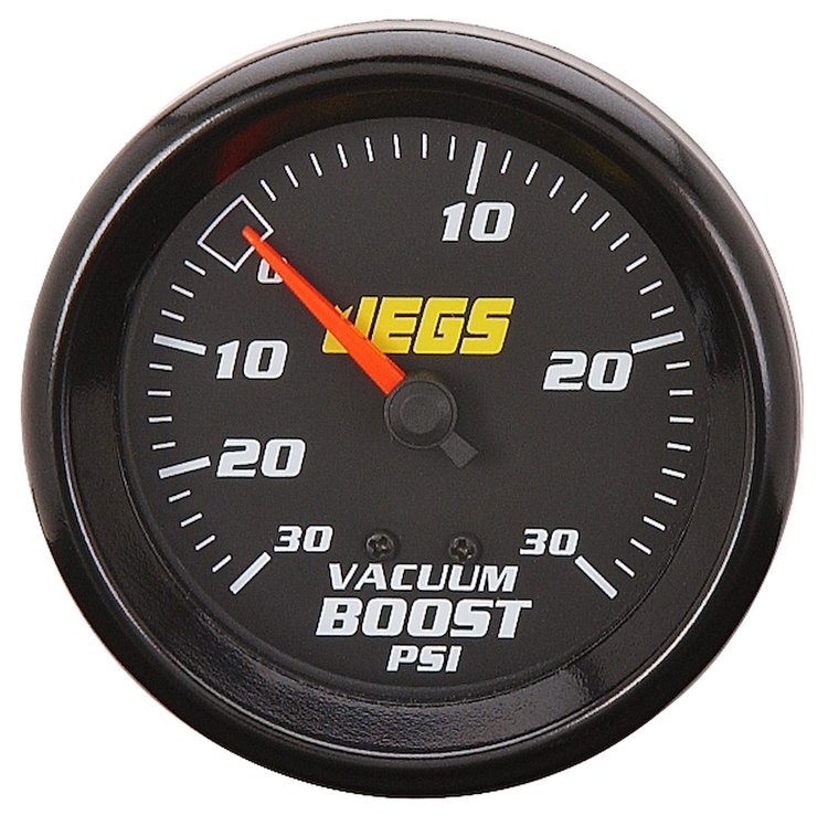Vacuum/Boost Gauge, 2 5/8 in. Mechanical [30 Hg/30 psi with Black Face]