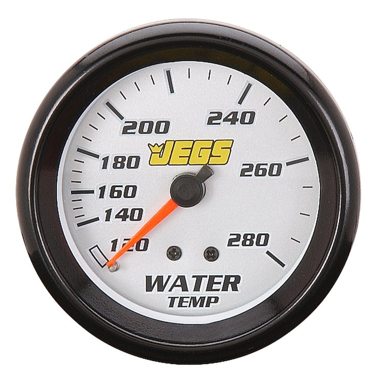 Water Temperature Gauge, 2 5/8 in. Mechanical [120-280 degrees F with Silver Face]