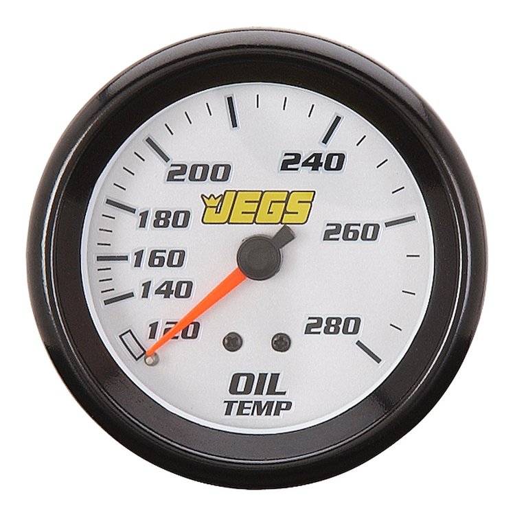 Oil Temperature Gauge, 2 5/8 in. Mechanical [120-280 degrees F with Silver Face]