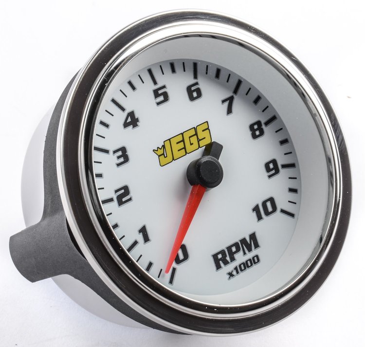 3-3/8" Electric Tachometer White