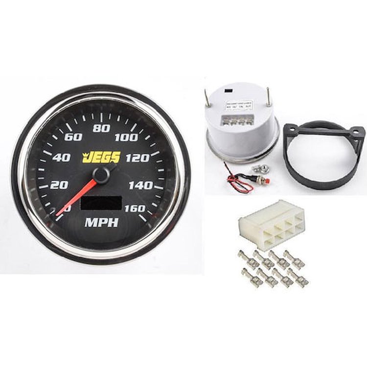 3-3/8" Speedometer & Wiring Connector Black
