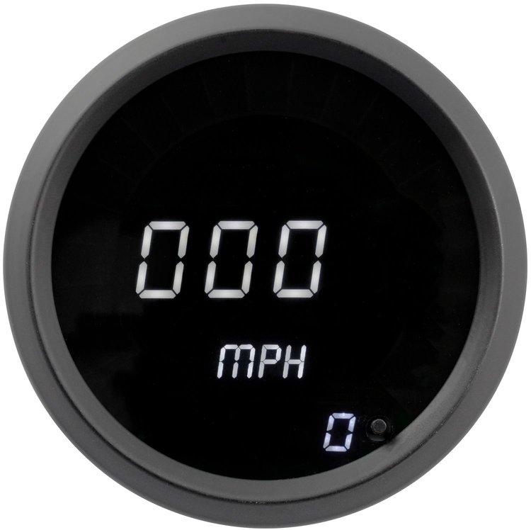 Speedometer LED Digital [Black Bezel, Black Face, White Numbers and Bar Graph]