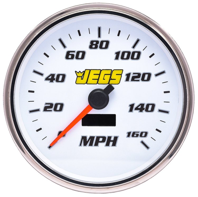 5 in. Electronic Programmable Speedometer [White Face, 0-160 mph]