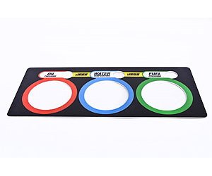3-Gauge Aluminum Panel Plate with Graphic Decal Oil Pressure/Water Temperature/Fuel Pressure