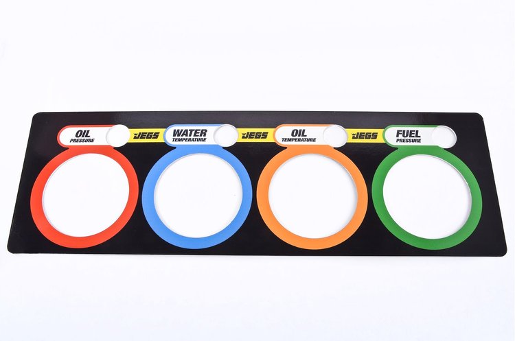 4-Gauge Aluminum Panel Plate w/ Graphic Decal Oil Pressure/Water Temperature/Oil Temperature/Fuel Pressure