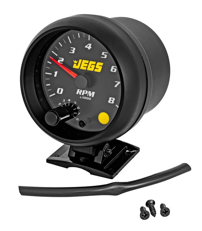 3 3/4 in. Pedestal Mount Tachometer, 0-8,000 RPM  [Black Face with Black Bezel]