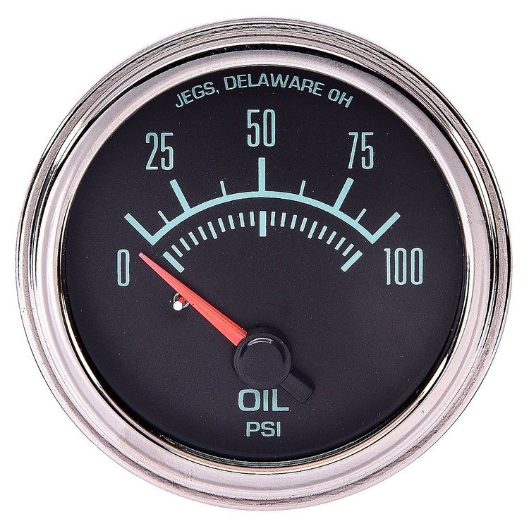 Oil Pressure Gauge, Retro Style [2 1/16 in. Dia., 0-100 psi]