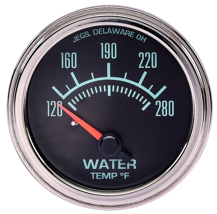 Water Temperature Gauge, Retro Style [2 1/16 in. Dia., 120-280 degrees F]