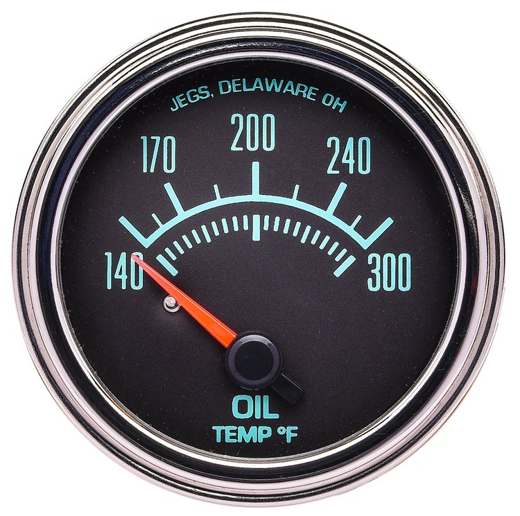 Oil Temperature Gauge, Retro Style [2 1/16 in. Dia., 140-300 degrees F]