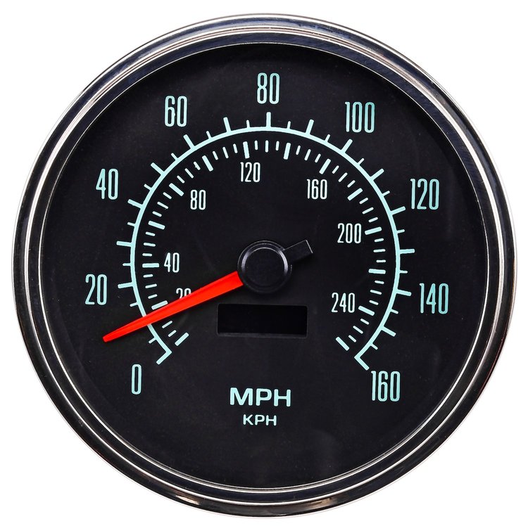 Speedometer, Retro Style [5 in. Dia., 0-160 mph]