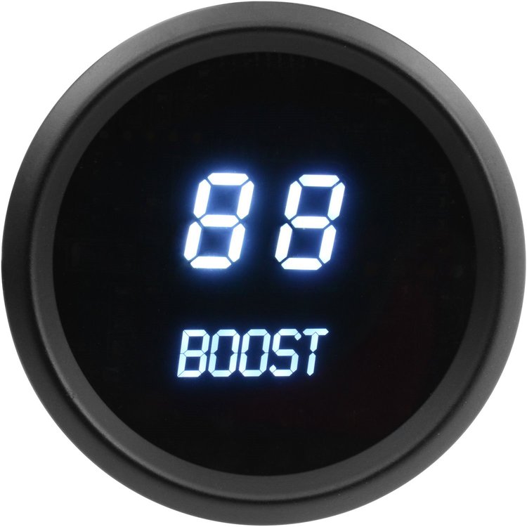 Boost Gauge LED Digital [Black Bezel, Black Face, White Numbers]
