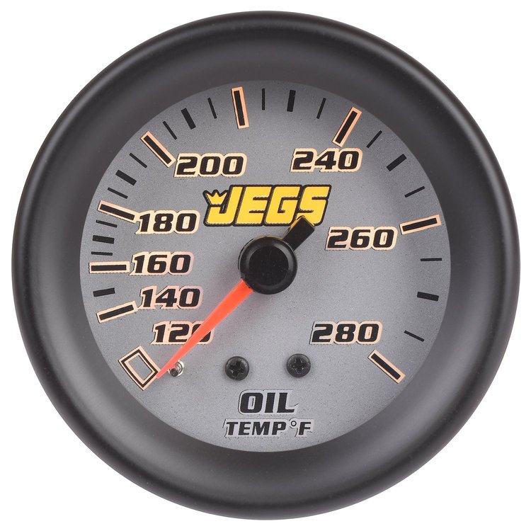 Oil Temperature Gauge [2 1/16 in. Mechanical, 120-280 Degree F with Silver Face]
