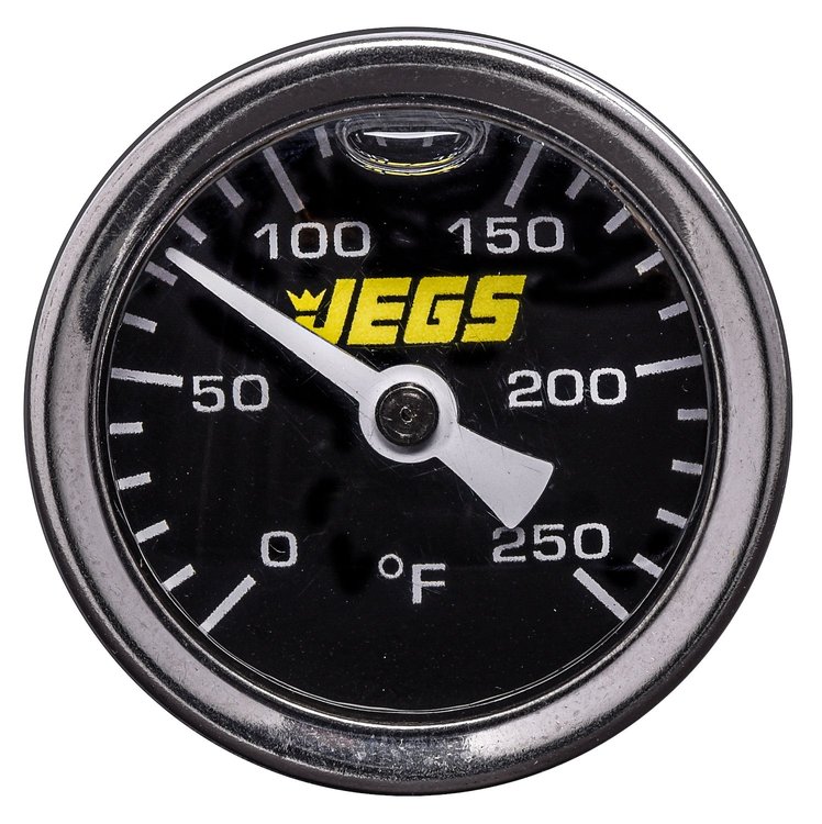 Liquid-Filled Engine Thermometer [1.400  in. OD, Black Face]