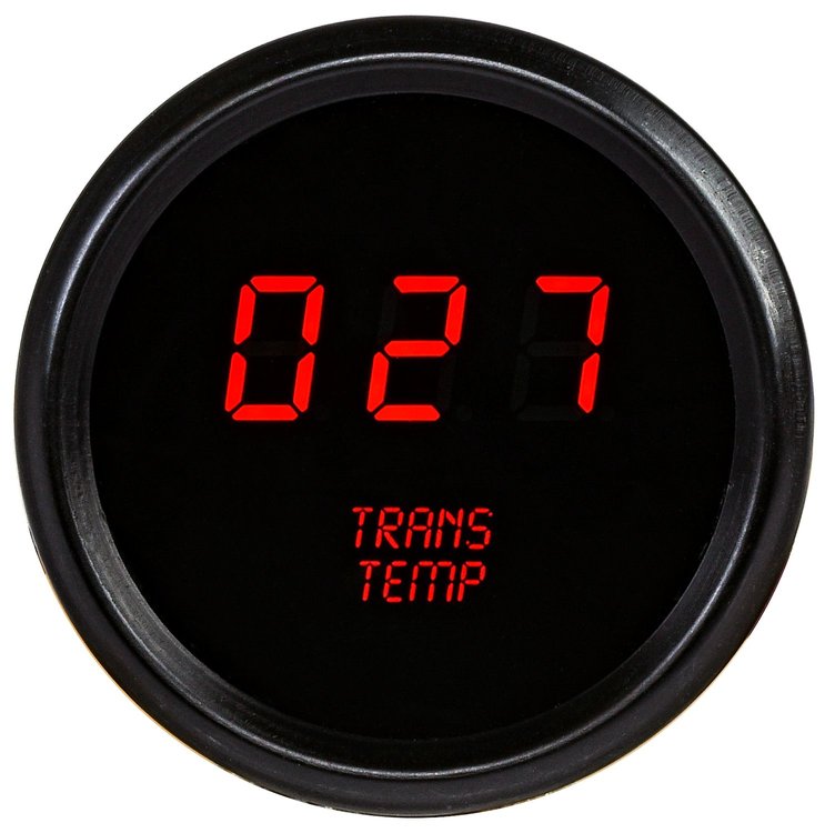 Transmission Temperature Gauge LED Digital [Black Bezel, Black Face, Red Numbers]