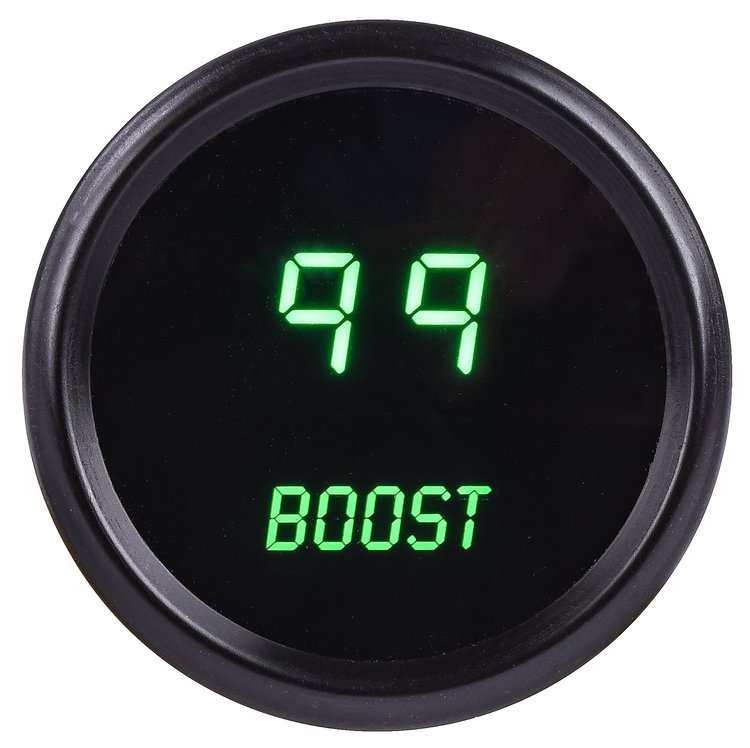 Boost Gauge LED Digital [Black Bezel, Black Face, Green Numbers]