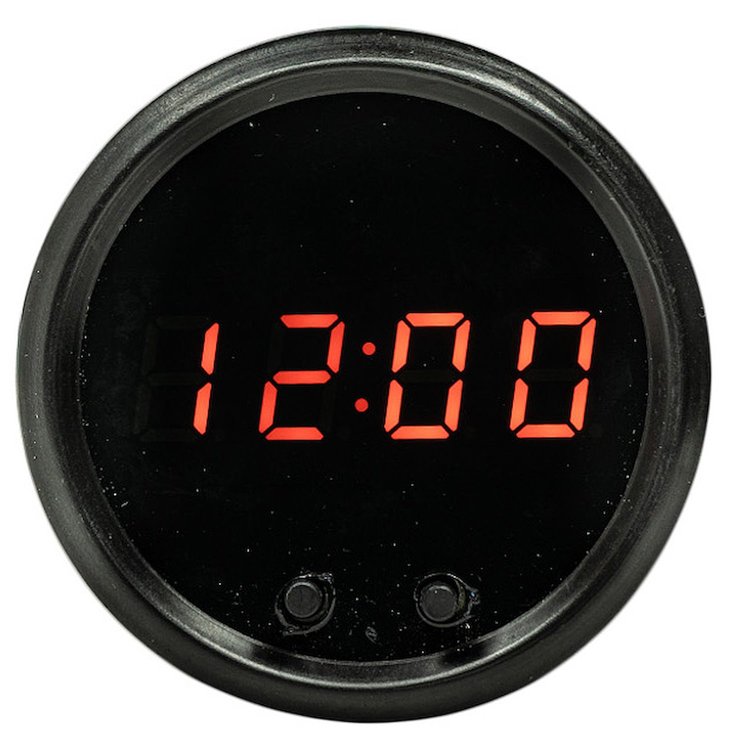 Clock LED Digital [Black Bezel, Black Face, Red Numbers]