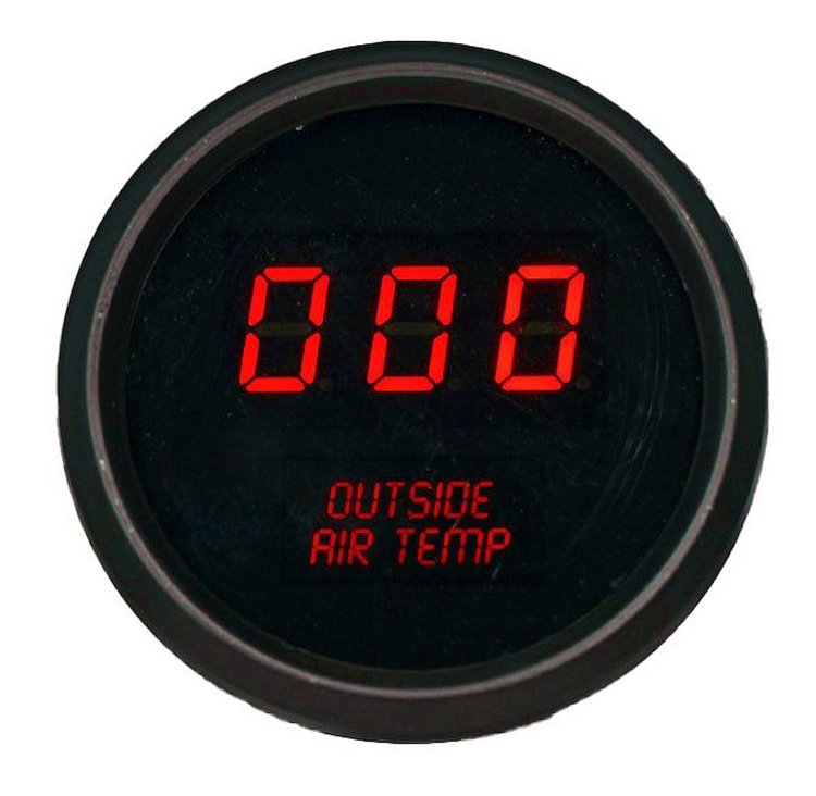 Outside Air Temperature Gauge LED Digital [Red Letters/Numbers, Black Bezel, Black Face]