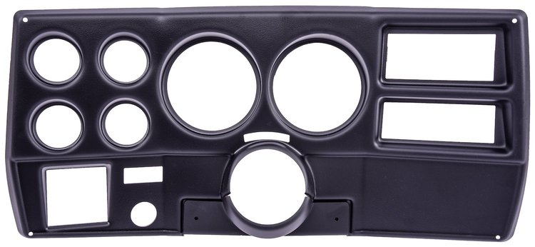 6-Gauge Dash Panel Insert for 1973-1983 Chevrolet, GMC C/K Series Truck w/ A/C Cutouts, 5 in. & 2 1/16 in. Gauges [Matte Black]