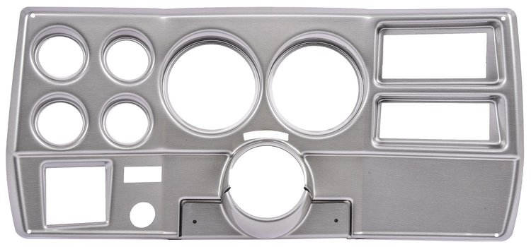 6-Gauge Dash Panel Insert 1973-1983 Chevrolet, GMC C/K Series Truck w/ A/C Cutouts, 5 in. & 2 1/16 in. Gauges [Brushed Aluminum]