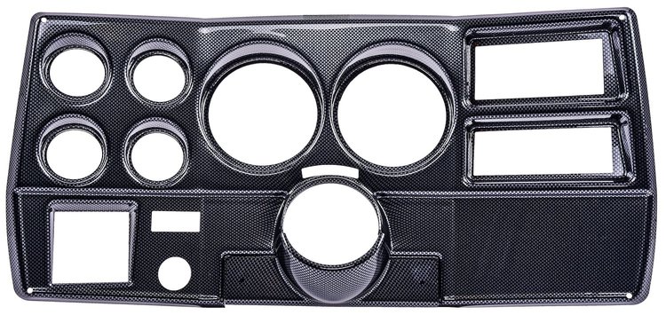 6-Gauge Dash Panel Insert for 1973-1983 Chevrolet, GMC C/K Series Truck w/ A/C Cutouts, 5 in. & 2 1/16 in. Gauges [Carbon Fiber]