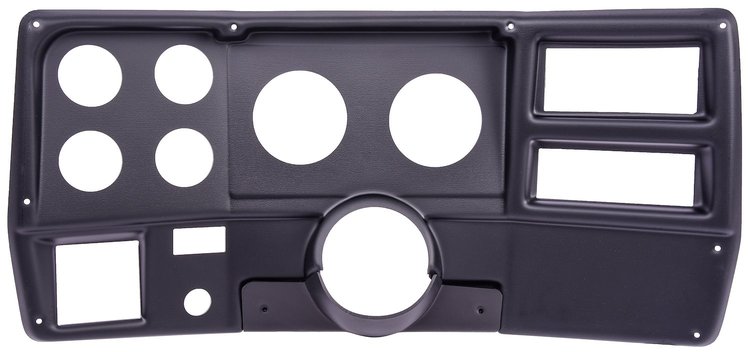 6-Gauge Dash Panel Insert for 1973-1983 Chevy, GMC C/K Series Truck w/ A/C Cutouts, 3 3/8 in. & 2 1/16 in. Gauges [Matte Black]