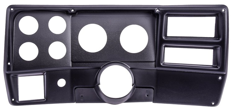 6-Gauge Dash Panel Insert for 1984-1987 Chevy, GMC C/K Series Truck w/ A/C Cutouts, 3 3/8 in. & 2 1/16 in. Gauges [Matte Black]