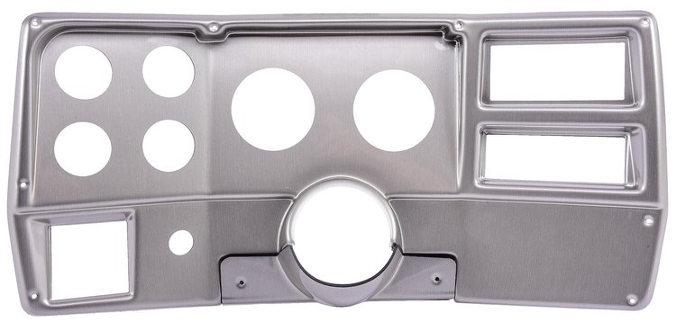 6-Gauge Dash Panel Insert 1984-1987 Chevy, GMC C/K Series Truck w/ A/C Cutouts, 3 3/8 in. & 2 1/16 in. Gauges [Brushed Aluminum]