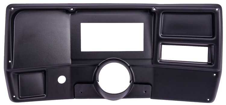 Holley 6.860 in. Pro Dash Panel Insert for 1984-1987 Chevrolet, GMC C/K Series Truck w/o A/C Cutouts [Matte Black]