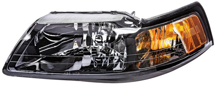 Headlight Assembly for 2001-2004 Ford Mustang Left/Driver Side Black Housing