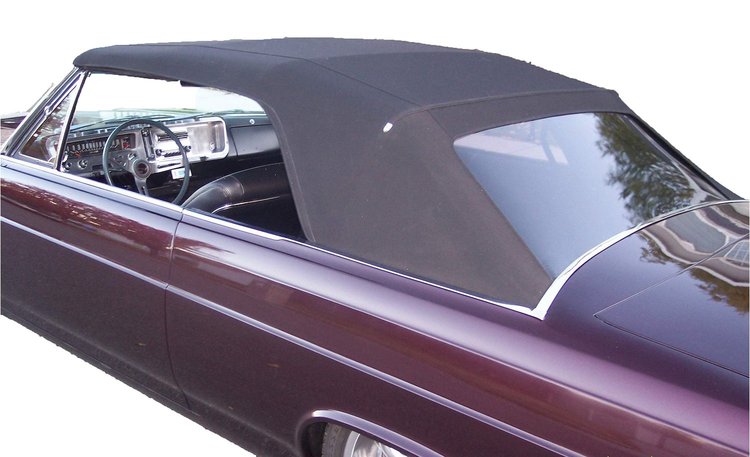 Black Convertible Top Fits Select 1964-1965 Buick, Chevrolet, Oldsmobile, Pontiac Models [Plastic Rear Window]