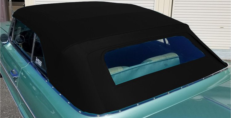 Black Convertible Top Fits Select 1961-1964 Buick, Cadillac, Chevrolet, Oldsmobile, Pontiac Models [Plastic Rear Window]