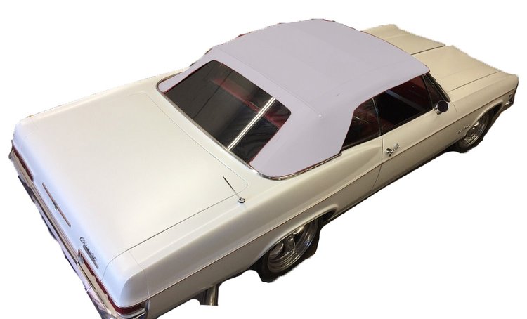 White Convertible Top Fits Select 1965-1968 Buick, Cadillac, Chevrolet, Oldsmobile, Pontiac Models [Glass Rear Window]