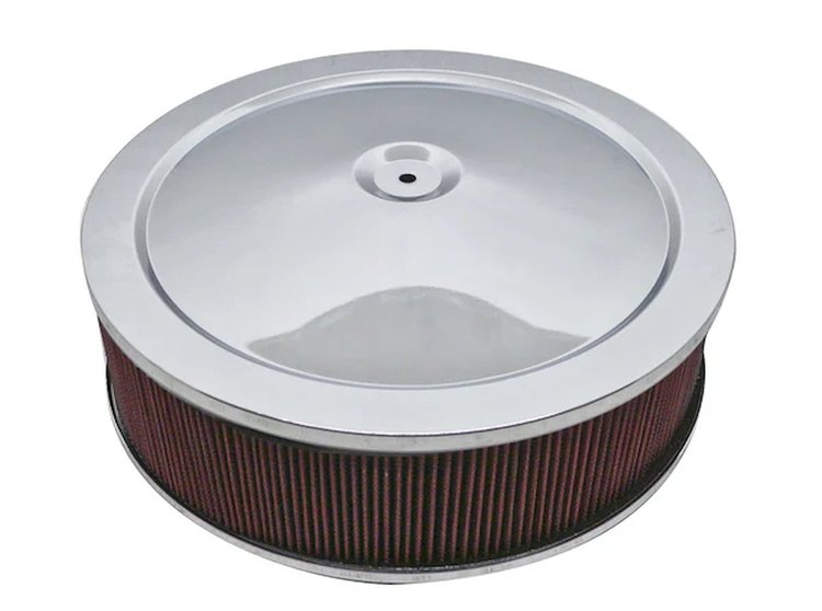 Air Cleaner Assembly 12 in. x 3.500 in. [Chrome Top with Red Filter]