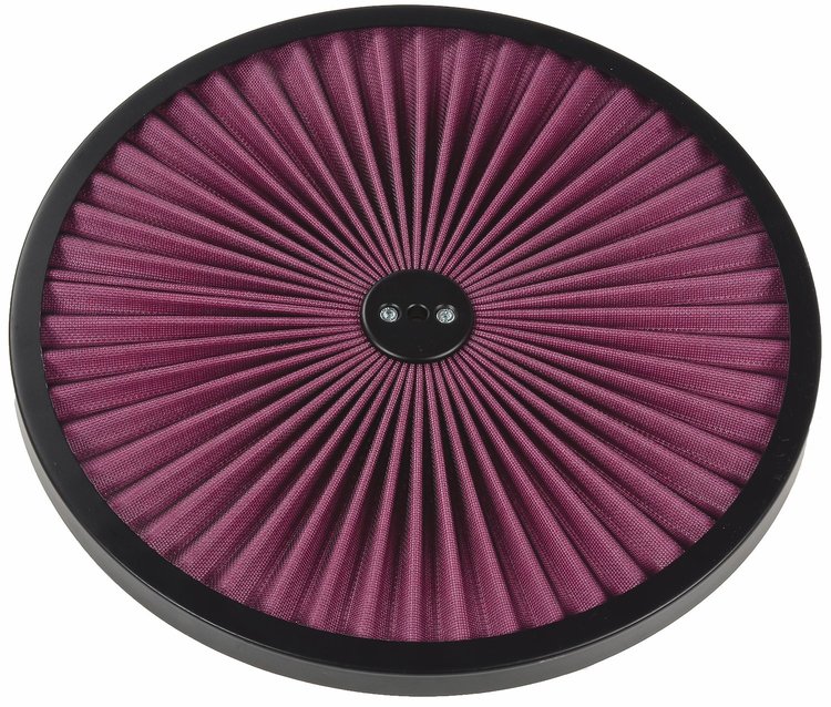 14 in. Flow-Thru Air Cleaner Lid [Black Trim with Red Filter]