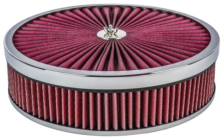 Flow-Thru Air Cleaner Assembly 14 in. x 3 in. Chrome
