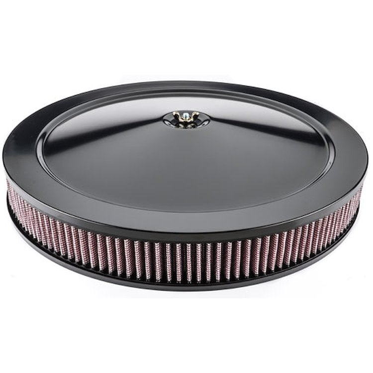 Air Cleaner with Smooth Top 14 in. x 2 in. [Black Powder-Coat]