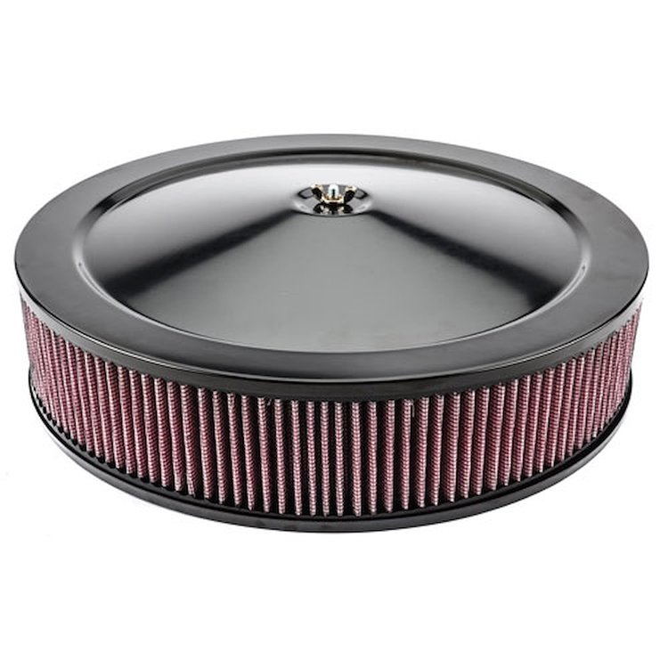 Air Cleaner with Smooth Top 14 in. x 3 in. [Black Powder-Coat]