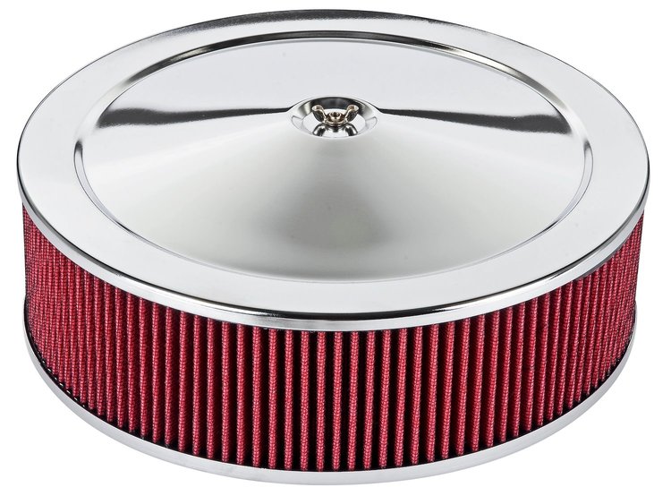 Air Cleaner with Smooth Top 14 in. x 4 in. [Chrome-Plated]