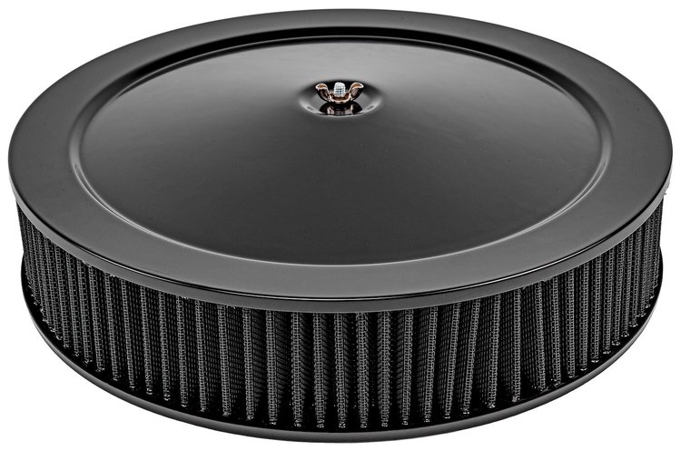 Air Cleaner with Smooth Top 14 in. x 3 in. [Black Powder-Coat]
