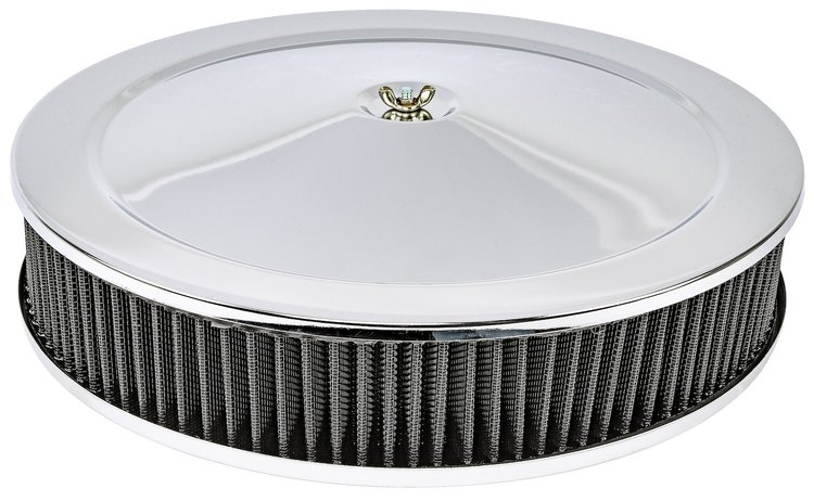 Air Cleaner with Smooth Top 14 in. x 3 in. [Chrome-Plated]