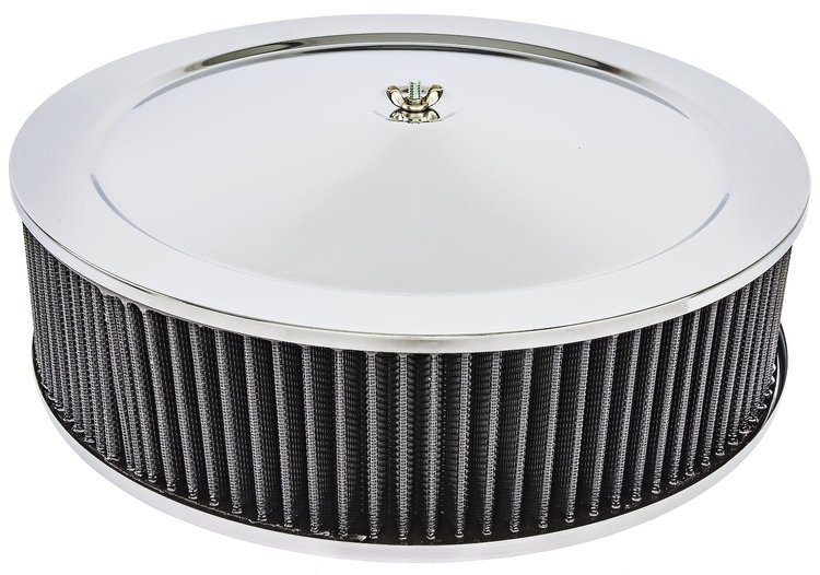 Air Cleaner with Smooth Top 14 in. x 4 in. [Chrome-Plated]