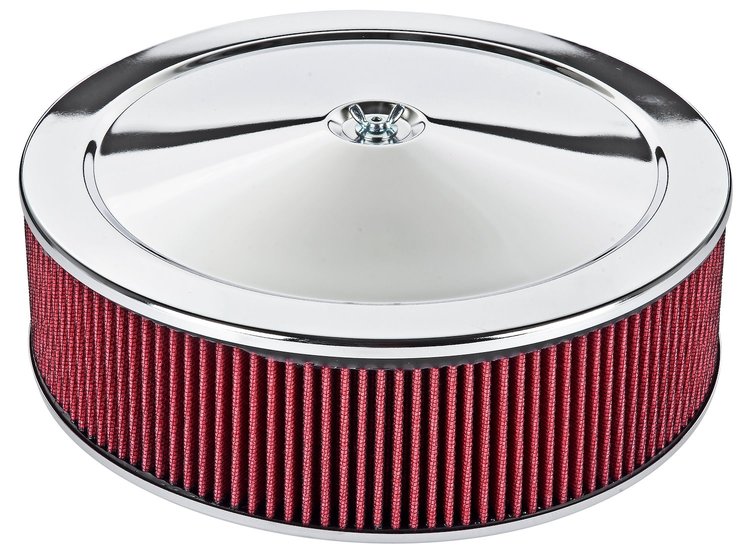 Air Cleaner with Smooth Top 14 in. x 4 in. [Chrome-Plated]