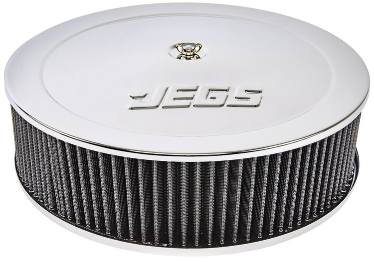 Air Cleaner Assembly with JEGS Logo, 14 in. x 4 in. [Chrome-Plated]