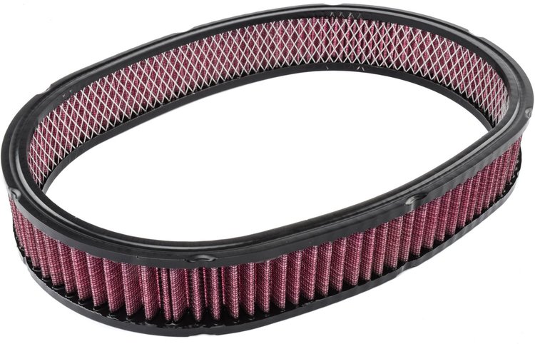 High Flow Washable Filter Element Oval 14 1/2 in. L x 8 in. W x 2 in. H [Red]