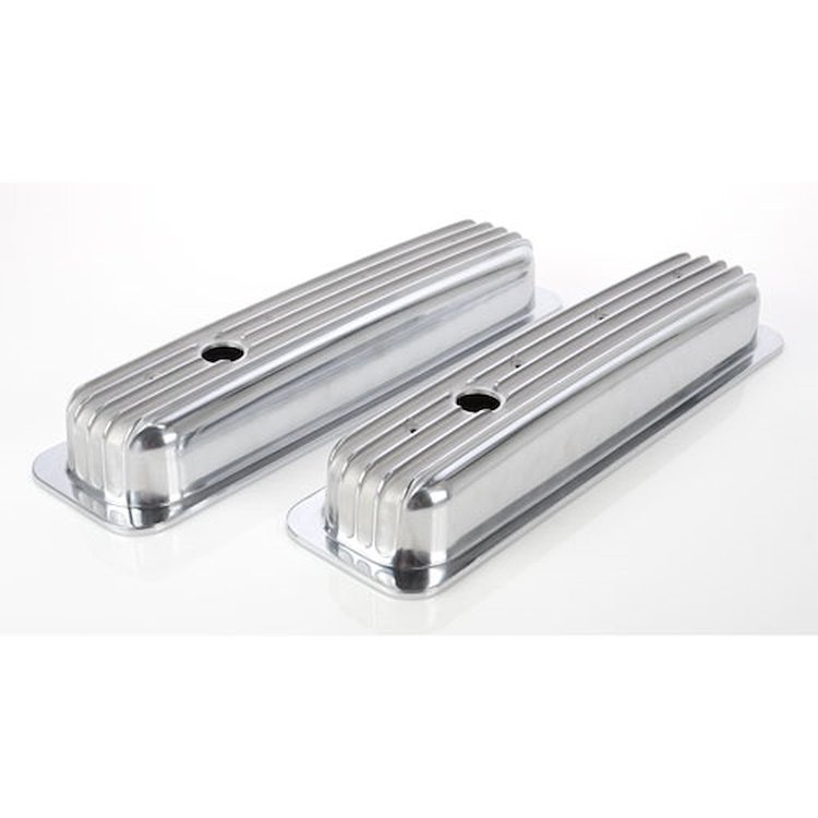 Polished Finned Valve Covers for 1987-1997 Small Block Chevy