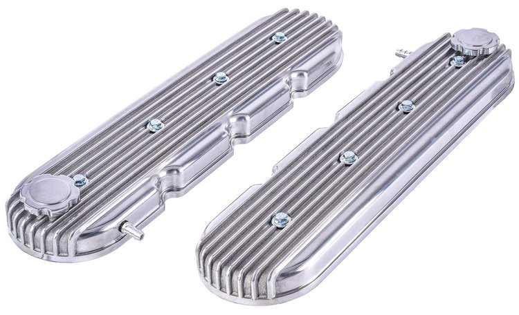 Polished Finned Aluminum Valve Covers for GM LS Engines
