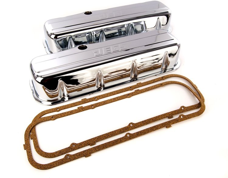 Chrome Valve Covers with Logo Big Block Chevy, Tall