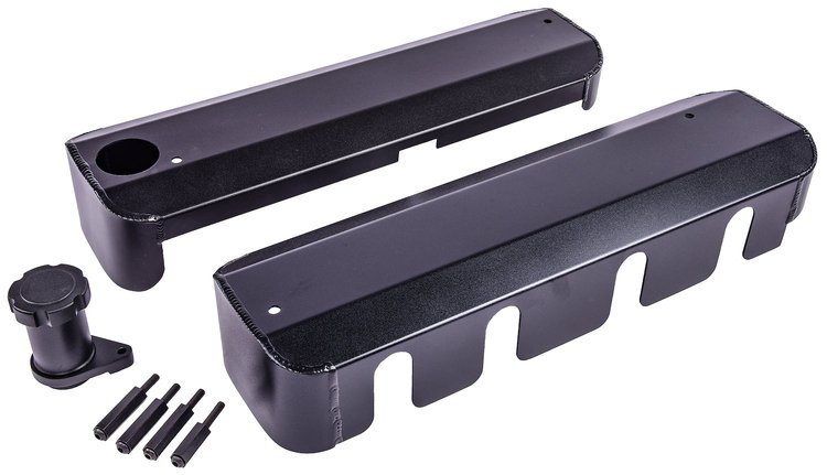 Fabricated Aluminum Ignition Coil Covers for GM LS Series Engines [Black]
